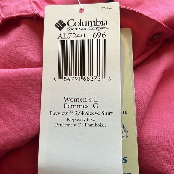NWT Columbia Sportswear Company 3/4 Sleeves shirt  Size:L Color: pink - Picture 12 of 12